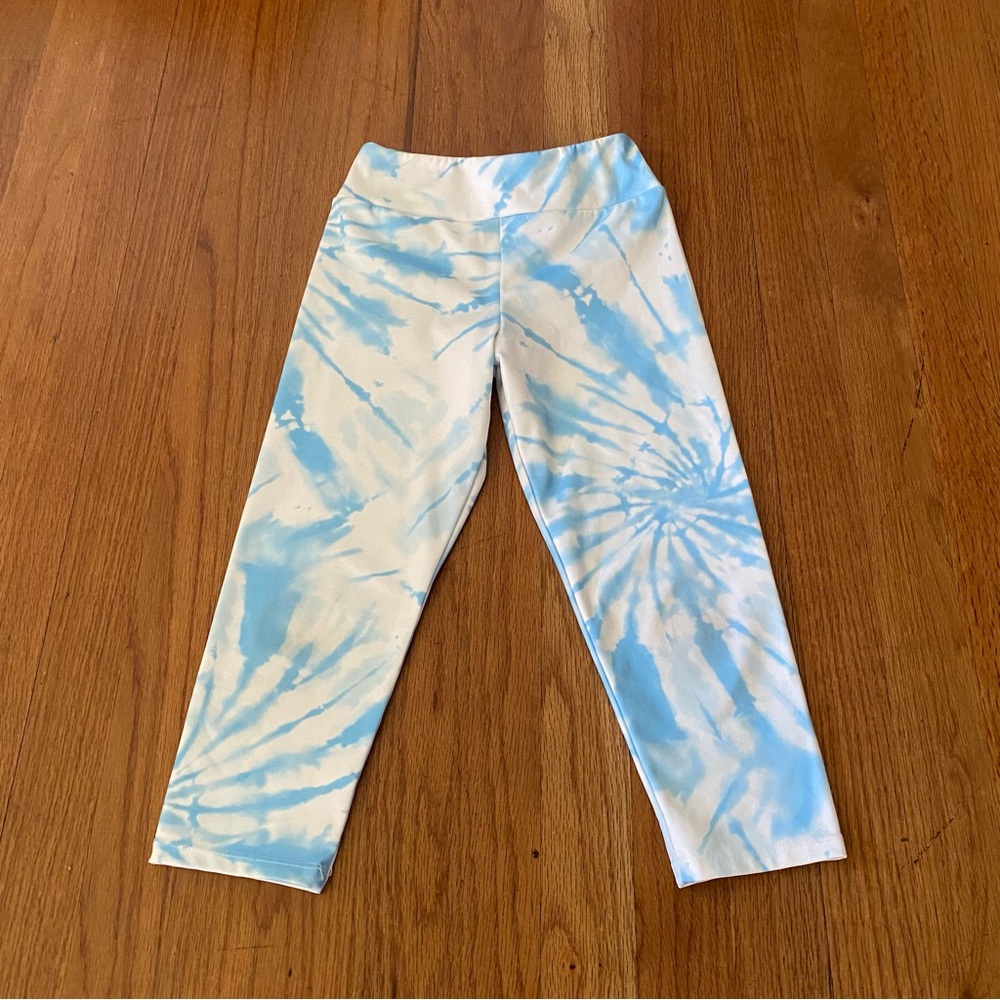 Zara Sporty Sky Blue Tie-Dye Leggings